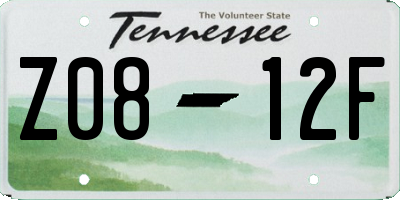 TN license plate Z0812F