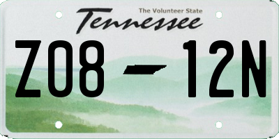 TN license plate Z0812N