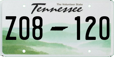 TN license plate Z0812O