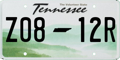 TN license plate Z0812R