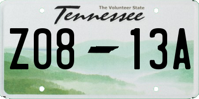 TN license plate Z0813A