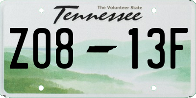 TN license plate Z0813F