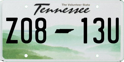 TN license plate Z0813U