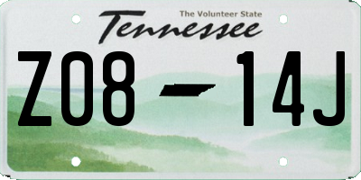 TN license plate Z0814J