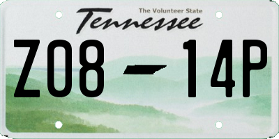 TN license plate Z0814P