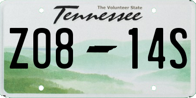 TN license plate Z0814S