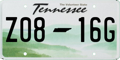 TN license plate Z0816G