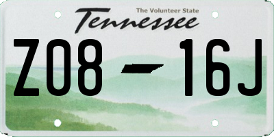 TN license plate Z0816J