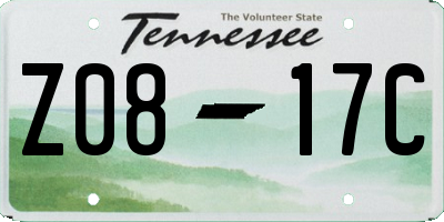 TN license plate Z0817C