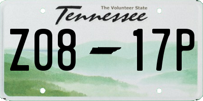 TN license plate Z0817P