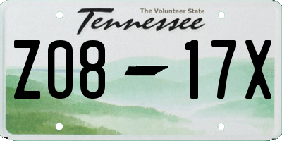 TN license plate Z0817X