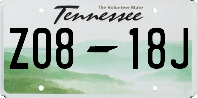 TN license plate Z0818J