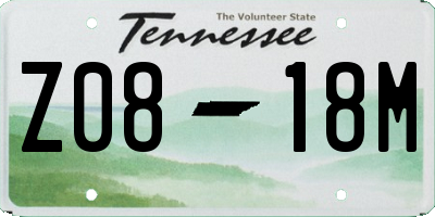 TN license plate Z0818M
