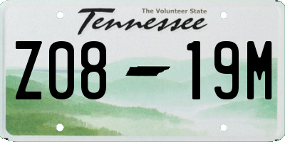 TN license plate Z0819M