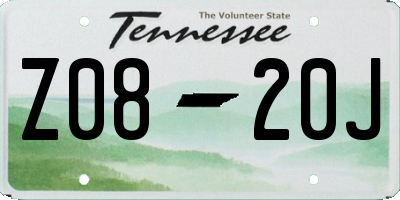 TN license plate Z0820J