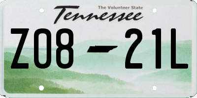 TN license plate Z0821L