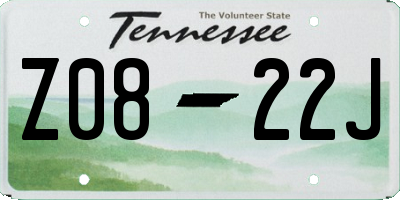 TN license plate Z0822J