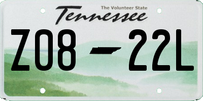 TN license plate Z0822L