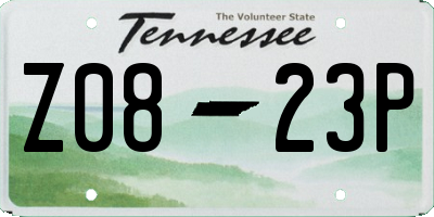 TN license plate Z0823P