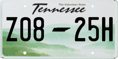 TN license plate Z0825H