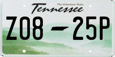 TN license plate Z0825P