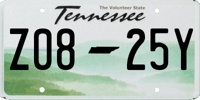 TN license plate Z0825Y