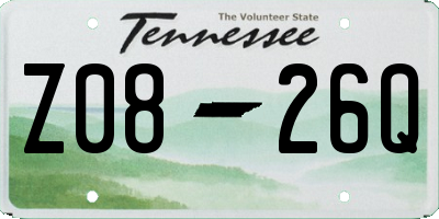 TN license plate Z0826Q