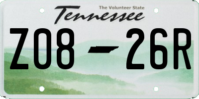 TN license plate Z0826R