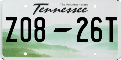 TN license plate Z0826T