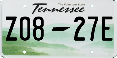 TN license plate Z0827E