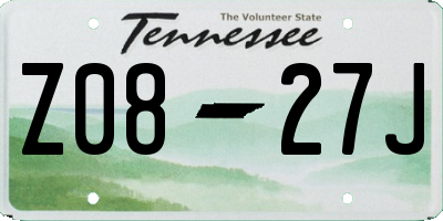 TN license plate Z0827J