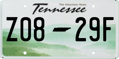 TN license plate Z0829F