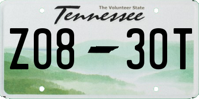 TN license plate Z0830T