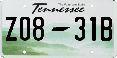 TN license plate Z0831B