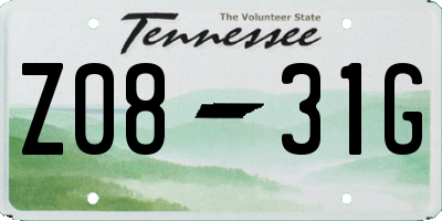 TN license plate Z0831G