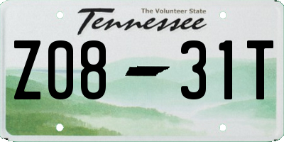 TN license plate Z0831T