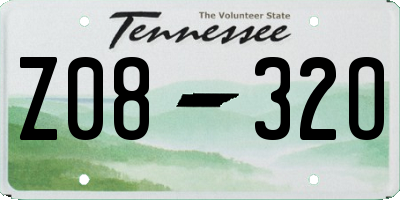 TN license plate Z0832O