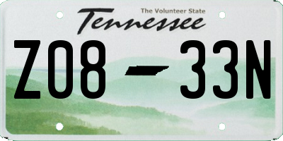 TN license plate Z0833N