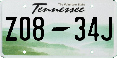TN license plate Z0834J