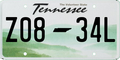 TN license plate Z0834L