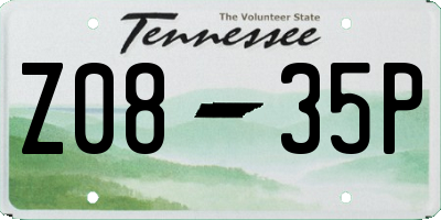 TN license plate Z0835P