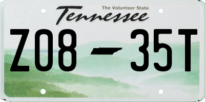 TN license plate Z0835T