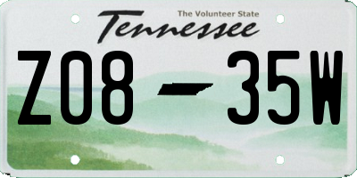 TN license plate Z0835W