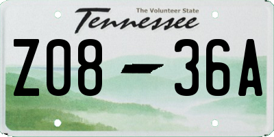 TN license plate Z0836A