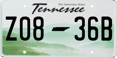 TN license plate Z0836B