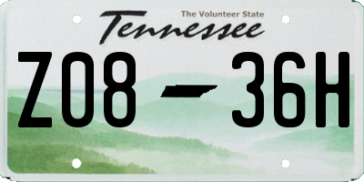 TN license plate Z0836H