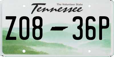 TN license plate Z0836P