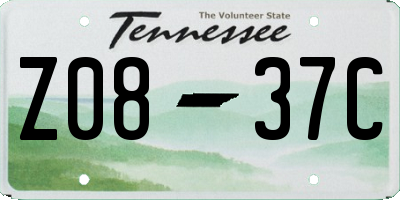 TN license plate Z0837C