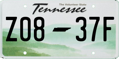 TN license plate Z0837F