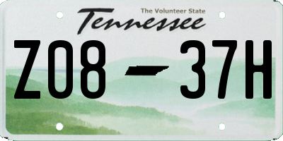 TN license plate Z0837H